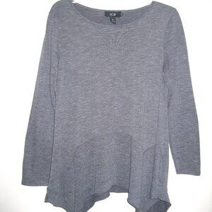 AGB Womens Knit Pullover Top Long Sleeve Gray Size M